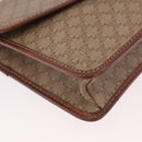 CELINE Macadam Canvas Shoulder Bag PVC Leather Beige Gold Auth 187364-14