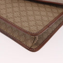 CELINE Macadam Canvas Shoulder Bag PVC Leather Beige Gold Auth 187364-15