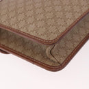 CELINE Macadam Canvas Shoulder Bag PVC Leather Beige Gold Auth 187364-16
