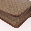 CELINE Macadam Canvas Shoulder Bag PVC Leather Beige Gold Auth 187364-9