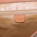 CELINE Macadam Canvas Shoulder Bag PVC Leather Beige Gold Auth 187364-18