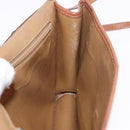 CELINE Macadam Canvas Shoulder Bag PVC Leather Beige Gold Auth 187364-20