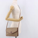 CELINE Macadam Canvas Shoulder Bag PVC Leather Beige Gold Auth 187364-24
