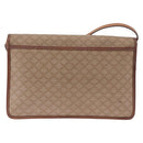 CELINE Macadam Canvas Shoulder Bag PVC Leather Beige Gold Auth 187364-2