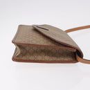 CELINE Macadam Canvas Shoulder Bag PVC Leather Beige Gold Auth 187364-3