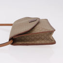 CELINE Macadam Canvas Shoulder Bag PVC Leather Beige Gold Auth 187364-4