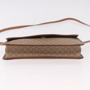 CELINE Macadam Canvas Shoulder Bag PVC Leather Beige Gold Auth 187364-5