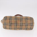 Burberrys Nova Check Tote Bag Canvas Beige Silver Auth 187365A-5