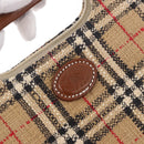Burberrys Nova Check Tote Bag Canvas Beige Silver Auth 187365A-17
