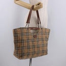 Burberrys Nova Check Tote Bag Canvas Beige Silver Auth 187365A-27