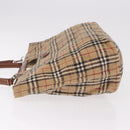 Burberrys Nova Check Tote Bag Canvas Beige Silver Auth 187365A-4