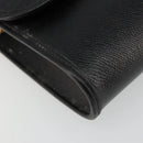Christian Dior Chain Shoulder Bag Leather Black Gold Auth 187366-11