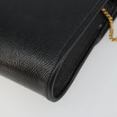 Christian Dior Chain Shoulder Bag Leather Black Gold Auth 187366-12