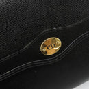 Christian Dior Chain Shoulder Bag Leather Black Gold Auth 187366-14