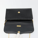 Christian Dior Chain Shoulder Bag Leather Black Gold Auth 187366-15
