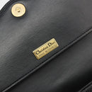 Christian Dior Chain Shoulder Bag Leather Black Gold Auth 187366-16