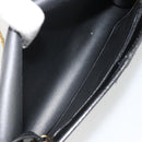 Christian Dior Chain Shoulder Bag Leather Black Gold Auth 187366-17