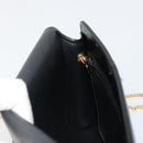 Christian Dior Chain Shoulder Bag Leather Black Gold Auth 187366-18