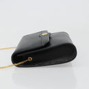 Christian Dior Chain Shoulder Bag Leather Black Gold Auth 187366-5