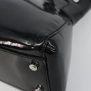 CARTIER Marcello Hand Bag Patent Leather Black Silver Auth 187367A-10