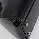 CARTIER Marcello Hand Bag Patent Leather Black Silver Auth 187367A-13