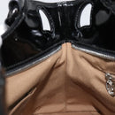 CARTIER Marcello Hand Bag Patent Leather Black Silver Auth 187367A-19