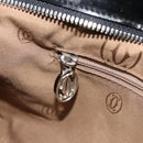 CARTIER Marcello Hand Bag Patent Leather Black Silver Auth 187367A-20