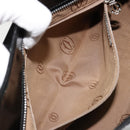 CARTIER Marcello Hand Bag Patent Leather Black Silver Auth 187367A-21