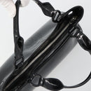 CARTIER Marcello Hand Bag Patent Leather Black Silver Auth 187367A-6