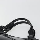 CARTIER Marcello Hand Bag Patent Leather Black Silver Auth 187367A-8