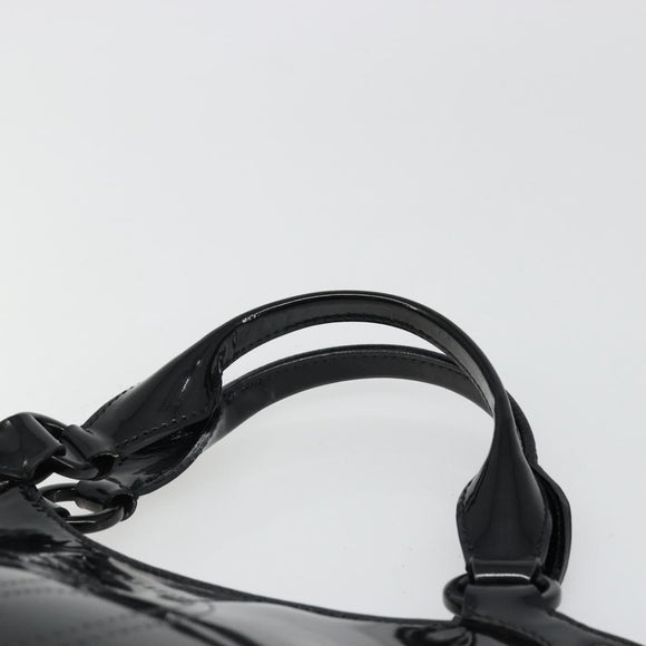 CARTIER Marcello Hand Bag Patent Leather Black Silver Auth 187367A