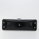 CARTIER Marcello Hand Bag Patent Leather Black Silver Auth 187367A-9