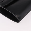 GUCCI Shoulder Bag Leather Black Gold Auth 187368-9
