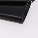 GUCCI Shoulder Bag Leather Black Gold Auth 187368-14