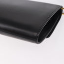 GUCCI Shoulder Bag Leather Black Gold Auth 187368-16