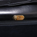 GUCCI Shoulder Bag Leather Black Gold Auth 187368-18
