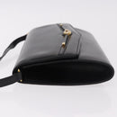 GUCCI Shoulder Bag Leather Black Gold Auth 187368-4