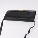 GUCCI Shoulder Bag Leather Black Gold Auth 187368-6
