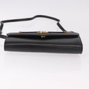 GUCCI Shoulder Bag Leather Black Gold Auth 187368-5