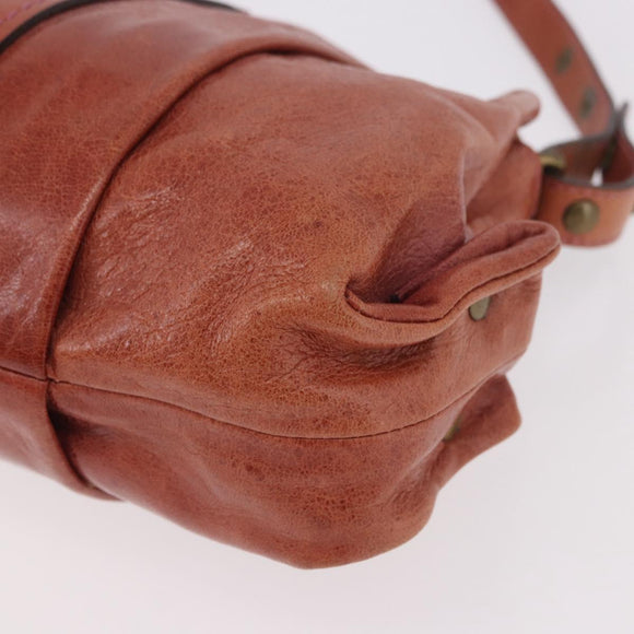 Chloe Shoulder Bag Leather Pink Gold Auth 187369