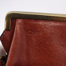 Chloe Shoulder Bag Leather Pink Gold Auth 187369-10