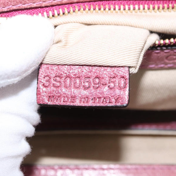 Chloe Shoulder Bag Leather Pink Gold Auth 187369