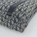 Christian Dior Trotter Canvas Hand Bag Navy Gold Auth 187370-9