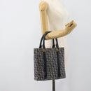 Christian Dior Trotter Canvas Hand Bag Navy Gold Auth 187370-21