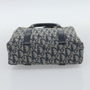 Christian Dior Trotter Canvas Hand Bag Navy Gold Auth 187370-5
