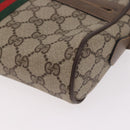GUCCI GG Supreme Web Sherry Line Bag PVC Beige Gold 904 02 004 Auth 187372-14