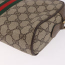 GUCCI GG Supreme Web Sherry Line Bag PVC Beige Gold 904 02 004 Auth 187372-16