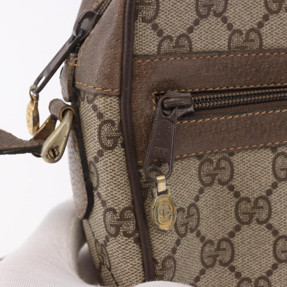 GUCCI GG Supreme Web Sherry Line Bag PVC Beige Gold 904 02 004 Auth 187372