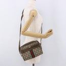 GUCCI GG Supreme Web Sherry Line Bag PVC Beige Gold 904 02 004 Auth 187372-23
