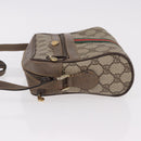 GUCCI GG Supreme Web Sherry Line Bag PVC Beige Gold 904 02 004 Auth 187372-4